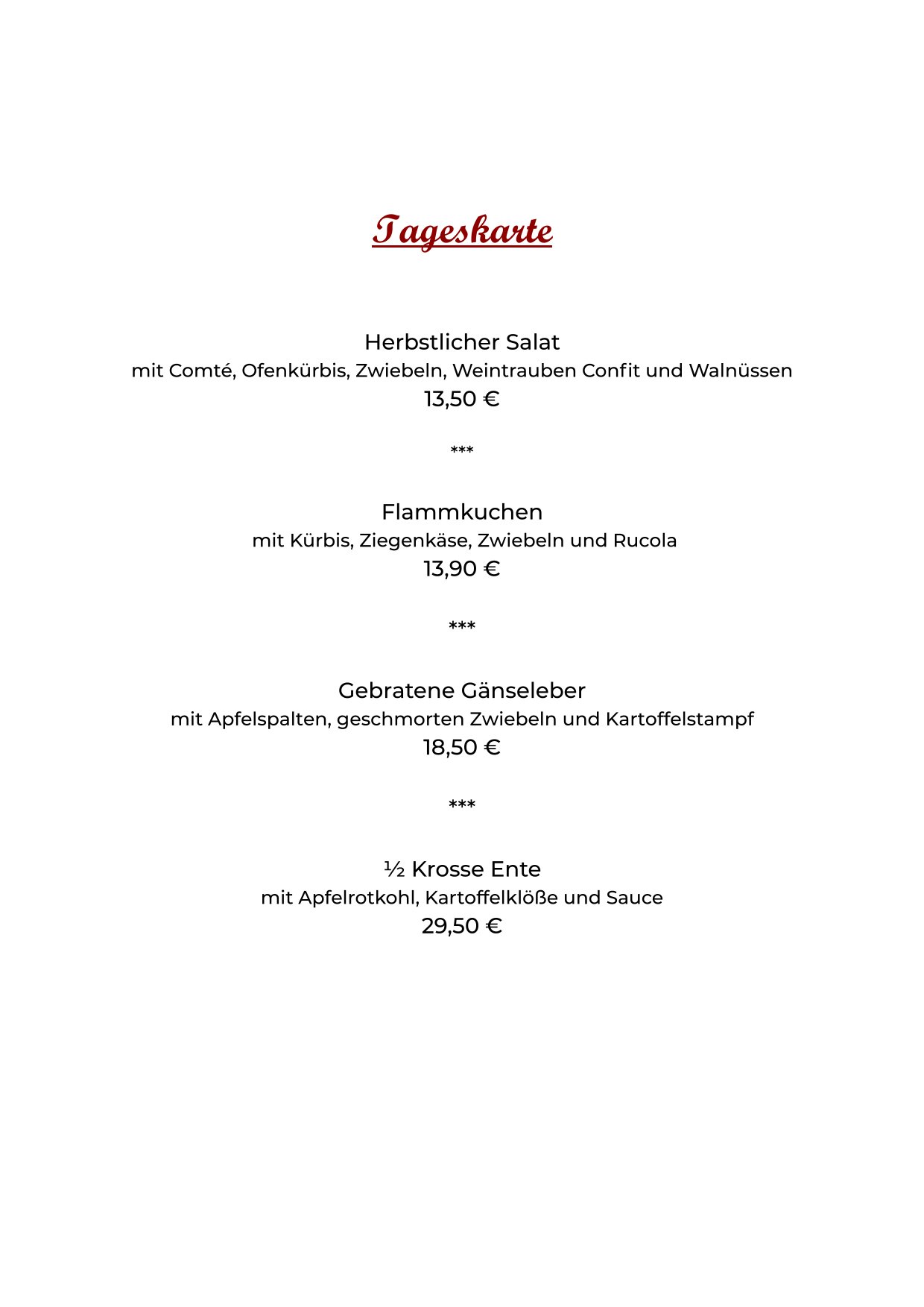 Tageskarte 20-1