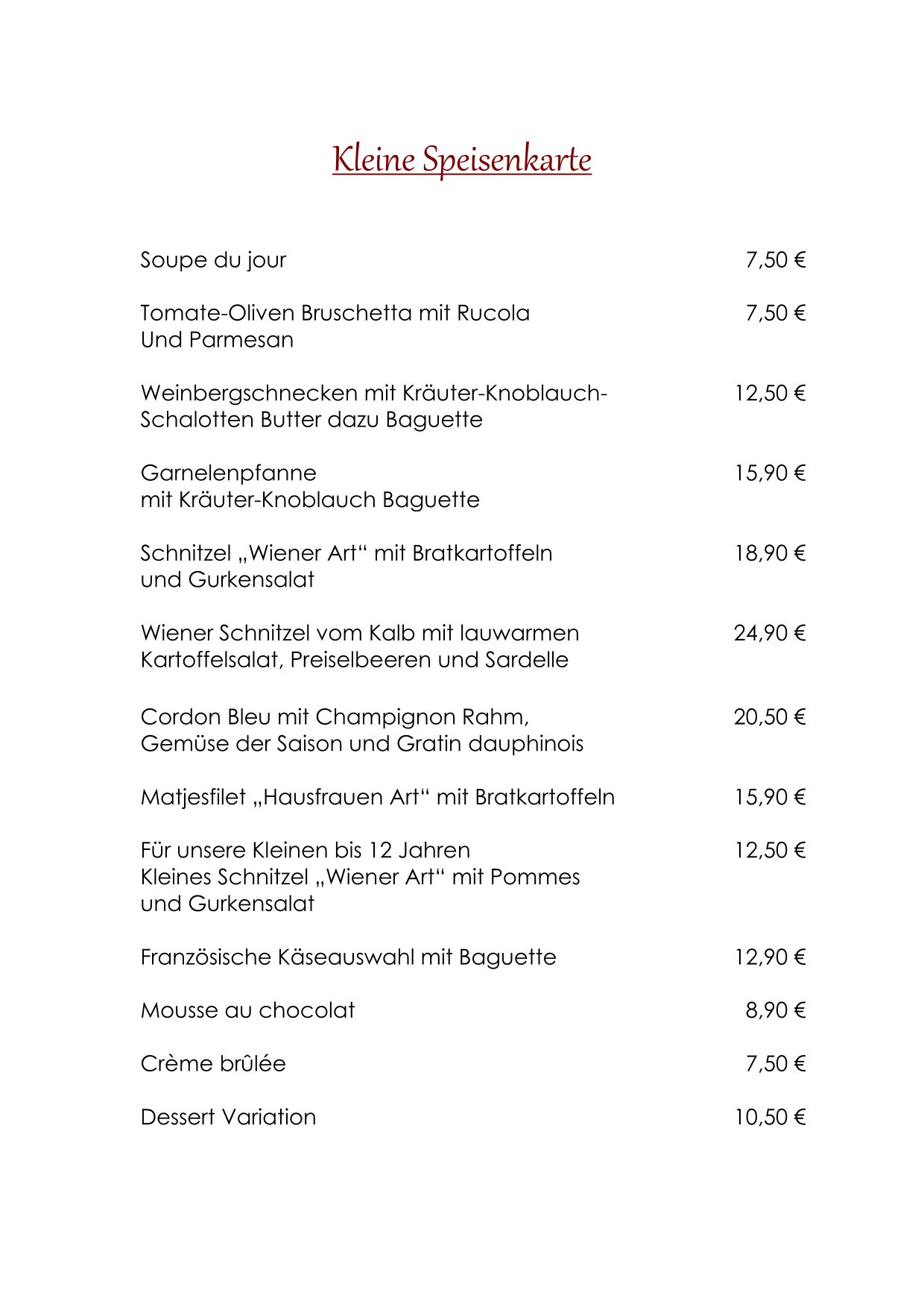 Kleine Speisenkarte 25-1